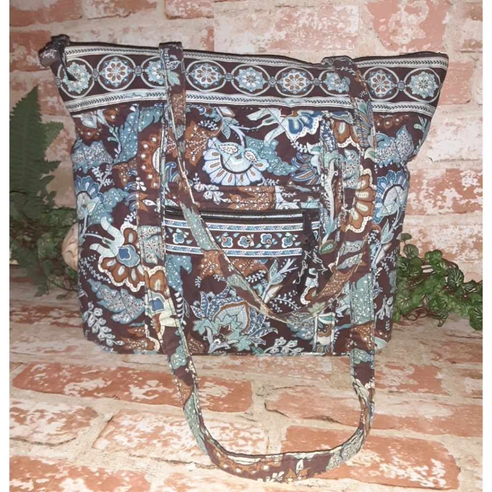 Vera Bradley Java Blue/Brown Tote - image 8